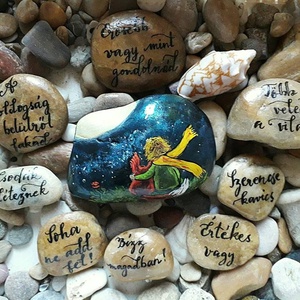 kézzel festett kisherceg kavics, Otthon & Életmód, Dekoráció, Asztal és polc dekoráció, Kavics & Kő, Festett tárgyak, MESKA