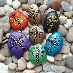 Kézzel festett kavics - húsvét - otthon & életmód - dekoráció - asztal és polc dekoráció - kavics & kő - Meska.hu