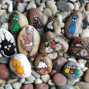 Kézzel festett kavics - húsvét - otthon & életmód - dekoráció - asztal és polc dekoráció - kavics & kő - Meska.hu