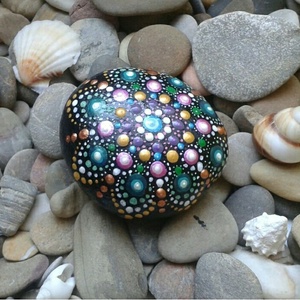 Kézzel festett kavics - mandala - otthon & életmód - dekoráció - spiritualitás - mandala - Meska.hu