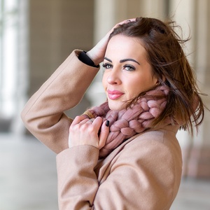 Körsál Mályva színben extra vastag, kötött női gyapjú csősál - ruha & divat - sál, sapka, kendő - sál - Meska.hu