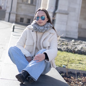 Szürke női körsál: extra vastag, kötött női gyapjú bebújós csősál sál - ruha & divat - sál, sapka, kendő - sál - Meska.hu