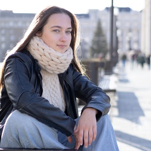 Krém színű női körsál nyakmelegítő  extra vastag, kézzel kötött designer gyapjú csősál - ruha & divat - sál, sapka, kendő - sál - Meska.hu