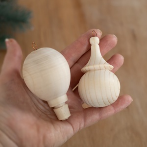 12 darabos kézzel esztergált fa karácsonyfadísz szett  kreatív, festhető, natúr, rusztikus vintage dekoráció - diy (csináld magad) - egységcsomag - Meska.hu