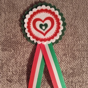 Kokárda, Ékszer, Kitűző és Bross, Kitűző, Varrás, Meska