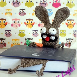 Horgolt vicces nyuszis könyvjelző  -  - Meska.hu