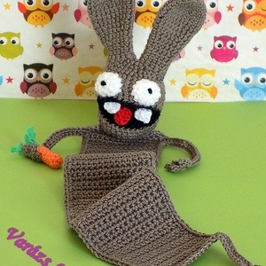 Horgolt vicces nyuszis könyvjelző  -  - Meska.hu