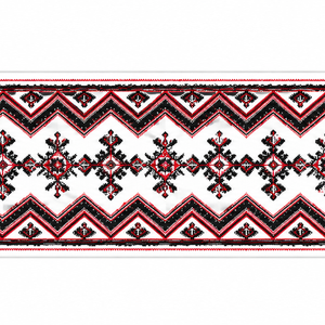 Piros-fekete népi ornamentikáju asztali futó - otthon & életmód - lakástextil - abrosz, terítő - asztalfutó - Meska.hu