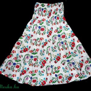 KALOCSAI MINTÁS fodros maxi szoknya s-m-l-xl -  - Meska.hu