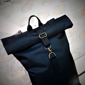 Unisex  vízálló fekete  roll up hátizsák biciklis zsák -  - Meska.hu