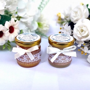  Elegáns mézes köszönet ajándék, mézes köszönetajándék fehér alapon - esküvő - emlék & ajándék - köszönőajándék - Meska.hu