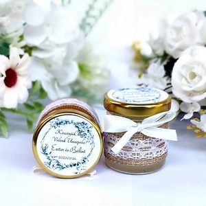  Elegáns mézes köszönet ajándék, mézes köszönetajándék fehér alapon - esküvő - emlék & ajándék - köszönőajándék - Meska.hu