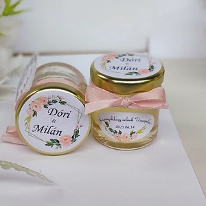  Rose gold Álomszép Esküvői mézes köszönet ajándék, mézes köszönetajándék fehér alapon - Meska.hu