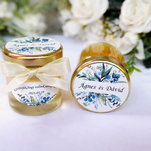 Zöld leveles Álomszép Esküvői mézes köszönet ajándék, mézes köszönetajándék fehér alapon - Meska.hu