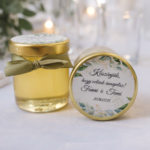 Esküvői zöld mézes köszönet ajándék, méhviasz gyertyás köszönetajándék, esküvői köszönet ajándék, Esküvő, Emlék & Ajándék, Köszönőajándék, Mindenmás, MESKA