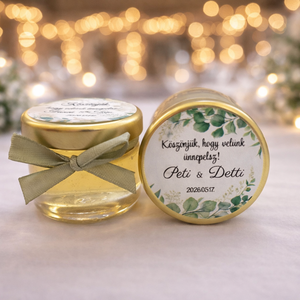 Esküvői zöld mézes köszönet ajándék, méhviasz gyertyás köszönetajándék, esküvői köszönet ajándék, Esküvő, Emlék & Ajándék, Köszönőajándék, Mindenmás, MESKA