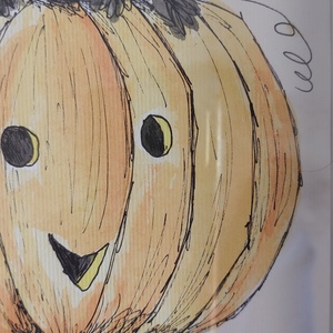 Kényelmes! Lehet az enyém? Halloween-i cicus  - művészet - festmény - festmény vegyes technika - Meska.hu
