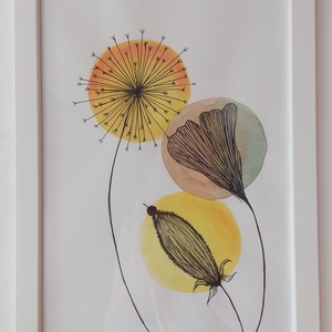 Virágok, Művészet, Festmény, Festmény vegyes technika, Festészet, MESKA