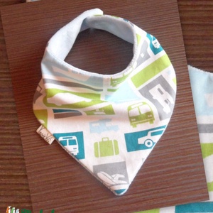 Nyálkendő- kék-zöld autós - Meska.hu