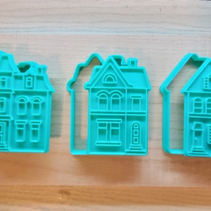  Bájos házikók sütikiszúró szett � Viktoriánus stílusú házikók 3D nyomtatott kekszforma, kedves ünnepi szaggató - otthon & életmód - konyhafelszerelés, tálalás - sütés, főzés - sütikiszúró - Meska.hu