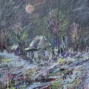 Téli csend, Művészet, Festmény, Pasztell, , MESKA