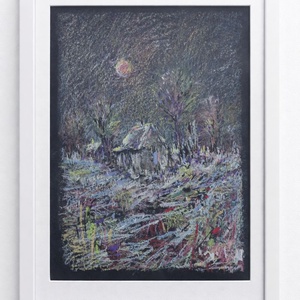 Téli csend - művészet - festmény - pasztell - Meska.hu