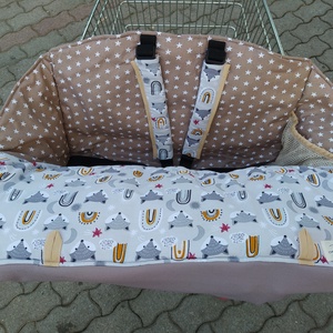 Bevásárlókocsi huzat teljesen bélelt, öt ponton záródó biztonsági övvel - Meska.hu