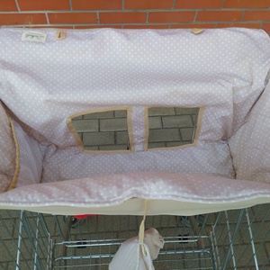 Bevásárlókocsi huzat tároló zsákkal, félig bélelt - játék & sport - 3 éves kor alattiaknak - bevásárlókocsi huzat - Meska.hu