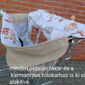 Bevásárlókocsi huzat, félig bélelt,két ponton záródó biztonsági övvel  - játék & sport - 3 éves kor alattiaknak - bevásárlókocsi huzat - Meska.hu