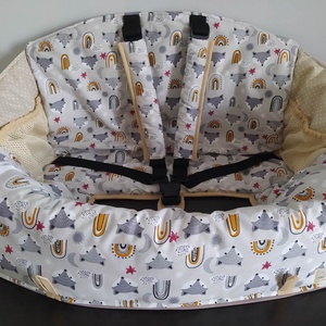 Bevásárlókocsi huzat ,teljesen bélelt, öt ponton záródó biztonsági övvel, ajándék tároló zsákkal, Játék & Sport, 3 éves kor alattiaknak, Bevásárlókocsi huzat, Varrás, MESKA