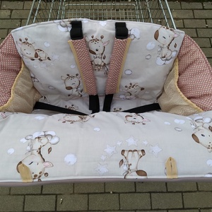 Bevásárlókocsi huzat, teljesen bélelt öt ponton záródó biztonsági övvel , Baba - mama, Utazási kellékek, Bevásárlókocsi huzat, Varrás, MESKA