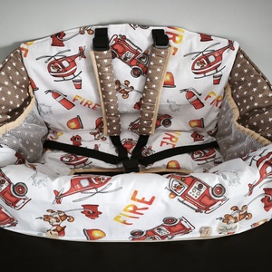 Bevásárlókocsi huzat ,teljesen bélelt, öt ponton záródó biztonsági övvel, ajándék tároló zsákkal - baba - mama - utazási kellékek - bevásárlókocsi huzat - Meska.hu