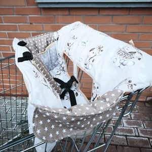 Bevásárlókocsi huzat ,teljesen bélelt, öt ponton záródó biztonsági övvel, ajándék tároló zsákkal - Meska.hu