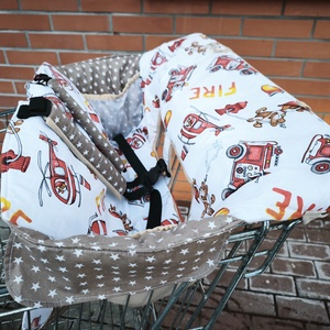 Bevásárlókocsi huzat ,teljesen bélelt, öt ponton záródó biztonsági övvel, ajándék tároló zsákkal - Meska.hu