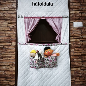 Bábszínház paraván textil, tároló tokkal - baba - mama - babaszobabútor - játéktároló - Meska.hu