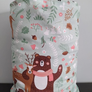 Bevásárlókocsi huzat tároló zsákkal, félig bélelt - baba - mama - utazási kellékek - bevásárlókocsi huzat - Meska.hu