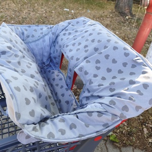 Bevásárlókocsi huzat tároló zsákkal, teljesen bélelt - baba - mama - utazási kellékek - bevásárlókocsi huzat - Meska.hu
