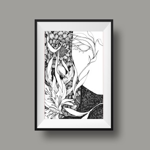Virág portré - művészet - grafika & illusztráció - művészi nyomat - Meska.hu