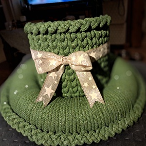 Horgolt koszorúalap kosárral, , Horgolás, MESKA