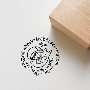 Ex libris pecsét, személyre szabható bélyegző, könyv nyomda - Alvó róka, Könyv & Zene, Ex libris pecsét, , MESKA