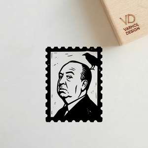 Művészi gumibélyegző, Alfred Hitchcock inspirálta Hollywood Portré Pecsét - Meska.hu