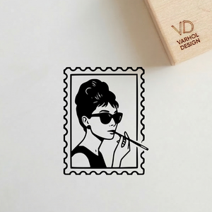 Művészi gumibélyegző, Audrey Hepburn inspirálta Hollywood Portré Pecsét - Meska.hu