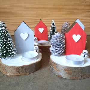 Házikó dekoráció - mécsestartó - karácsony - karácsonyi lakásdekoráció - karácsonyi illatgyertya, mécses - Meska.hu