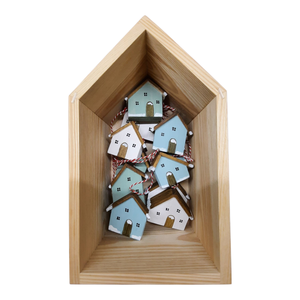 Házikó karácsonyi dekoráció, karácsonyfadísz, 3 db/csomag - karácsony - karácsonyi lakásdekoráció - karácsonyfadíszek - Meska.hu