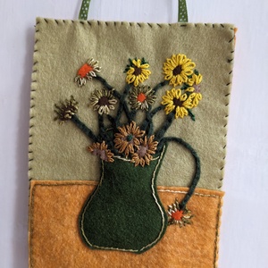 Filc kép - Napraforgók, Van Gogh nyomán - Meska.hu