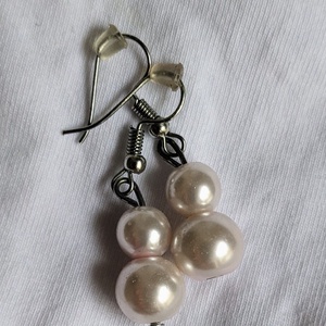 Halovány rózsaszín tekla gyöngy fülbevaló  - Meska.hu