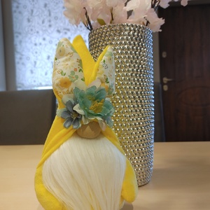 Sárga plüss húsvéti nyúl manó, Játék & Sport, Plüssállat & Játékfigura, Manó, Varrás, MESKA