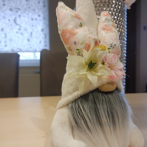 Fehér plüss húsvéti nyúl manó - otthon & életmód - dekoráció - manók - Meska.hu