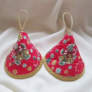 Edényfogó, fedőfogó, fülfogó -  karácsonyi mintás, aranysárga színű szegéllyel (2 db) - karácsony - karácsonyi sütés-főzés - Meska.hu