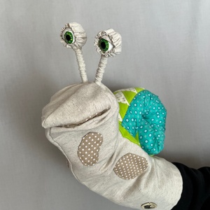 Csodacsiga báb - Türkiz - zöld - játék & sport - bábok - kesztyűbáb - Meska.hu